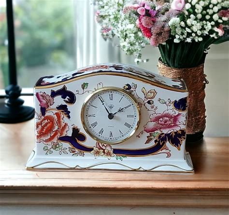 Masons Mandalay Mantle Clock English Ironstone Hand Painted Etsy