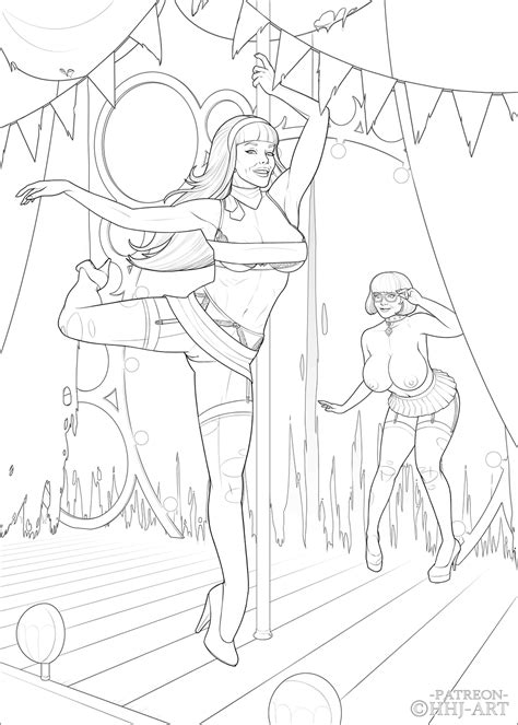 PATREON 8 23 Strippers Daphne Velma Lineart By HighHeeledJill Hentai Foundry