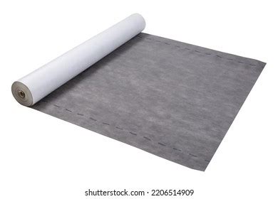 Roll Gray Waterproof Fabric Roof Sealing Stock Photo