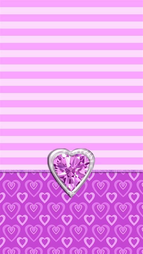 A Pink And Purple Wallpaper With Hearts On The Bottom And A Heart