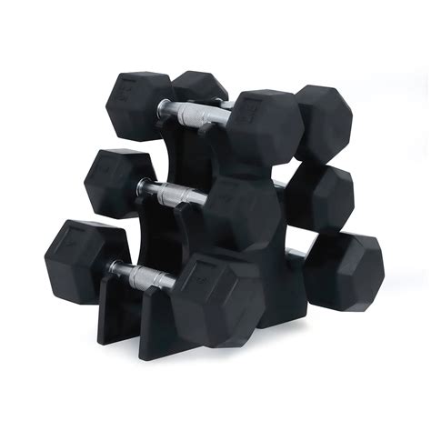 Buy Kakss Rubber Encased Hex Fixed Dumbbell Weight With Stand Proudly