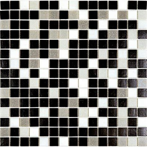 Apollo Tile Mingles In X In Glossy White And Black Glass Mosaic