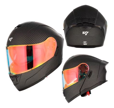 Casco Moto Abatible Hombre O Mujer Certificado Dot Luz Led