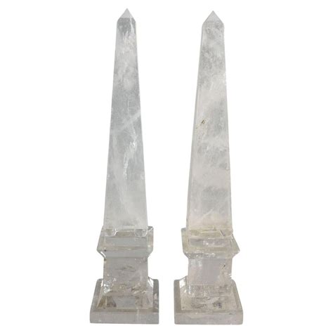 Pair Of Hyaline Quartz Obelisks For Sale At 1stdibs