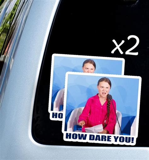 X2 How Dare You meme Greta Thunberg car sticker decal window | Etsy | Jdm stickers, Car stickers ...