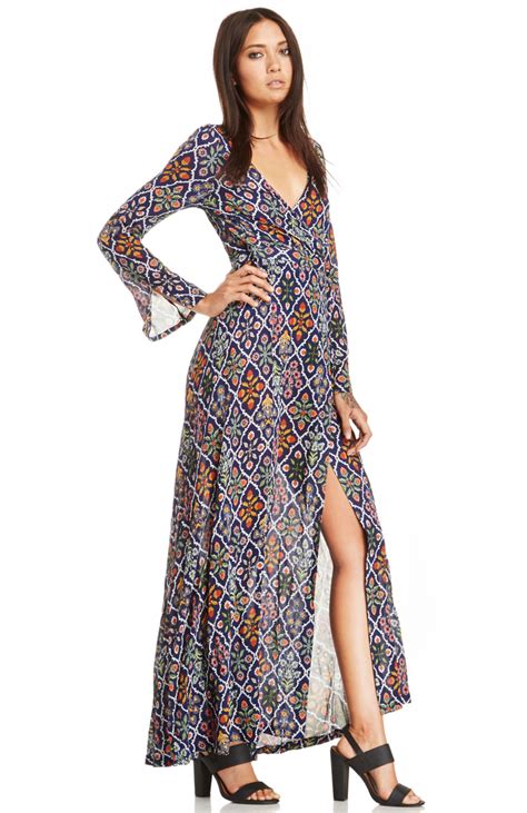 Tigerlily Bouquet Floral Maxi Dress In Navy Dailylook