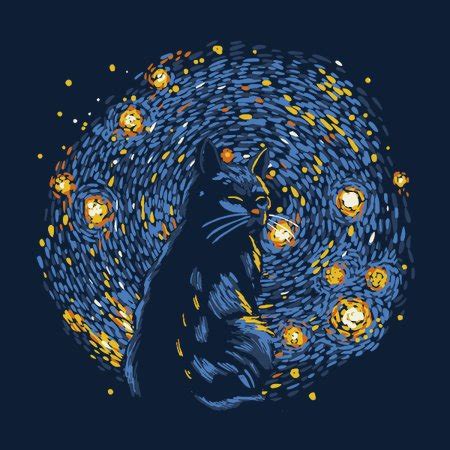 Starry Night Black Cat By Tobe Fonseca NeatoShop