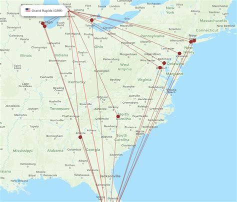 All Flight Routes From Fort Myers To Grand Rapids Rsw To Grr Flight