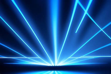 Premium Photo Abstract Dark Futuristic Background Blue Neon Light