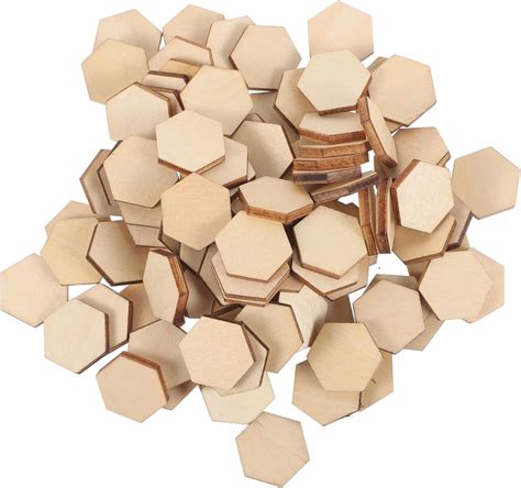 Amazon 150 Pcs Unfinished Wooden Hexagon Pieces Wooden Hexagon