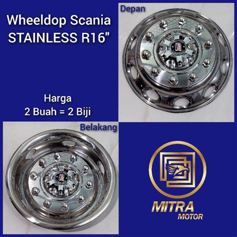 Jual 2 Buah WHEELDOP WELDOP Truck 16 Scania Stainless Shopee Indonesia