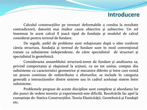 PPT TEORIA STRUCTURILOR REZEMATE PE MEDII DEFORMABILE PowerPoint