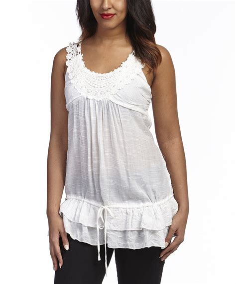 Take A Look At This White Crochet Accent Tank Today White Crochet