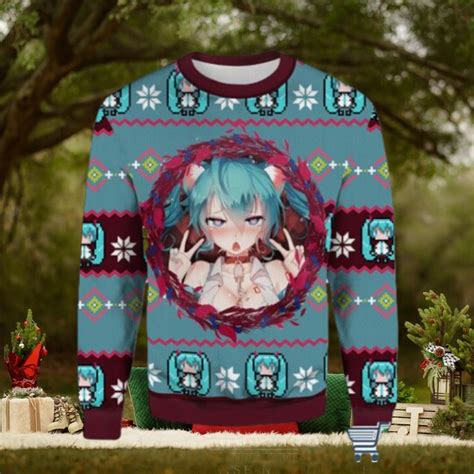 Ahegao Hatsune Miku Ugly Christmas Sweater Teeclover