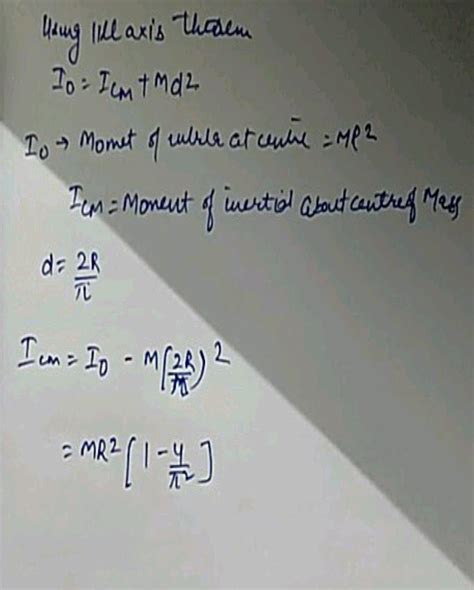 The Moment Of Inertia Of A Uniform Semicircular Wire Of Mass Mand