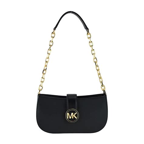 Michael Kors Mk金字logo釦式肩背包 小黑 Pchome 24h購物