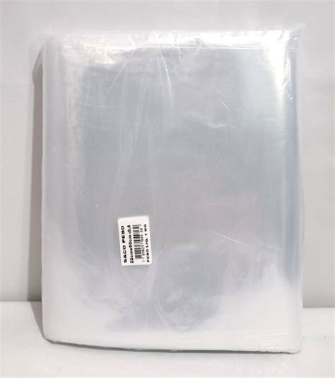 Saco Plástico Transparente Polietileno PEBD 1kg 22cmx50cm