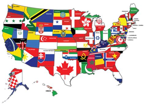 Map of the US redrawn as if the states were countries with the same ...