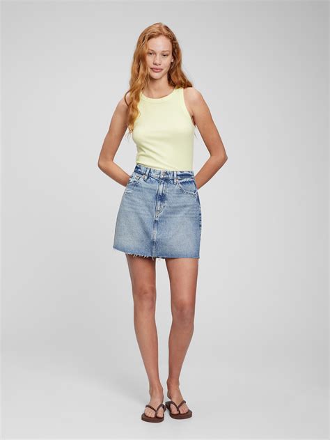 Icon Denim Mini Skirt With Washwell Gap