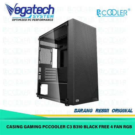 Jual PCCOOLER C3 B310 M ATX MESH GAMING CASE FREE 4 FAN RGB BLACK