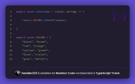 Handler S Solution For Resistor Color In Typescript On Exercism