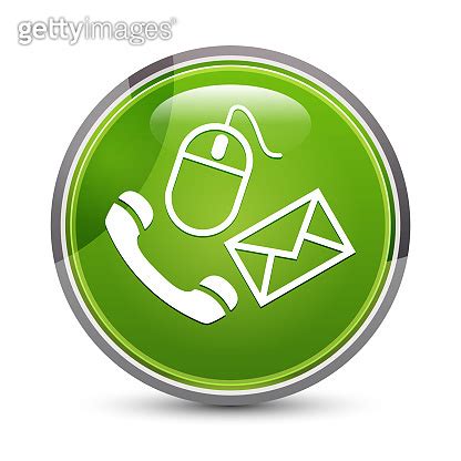 Contact Icon Elegant Green Round Button Vector Illustration