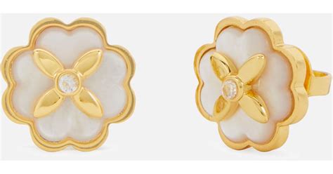 Kate Spade Heritage Bloom Gold Tone Stud Earrings In Metallic Lyst Uk