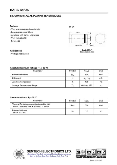 Bzt B V Datasheet Pdf Semtech