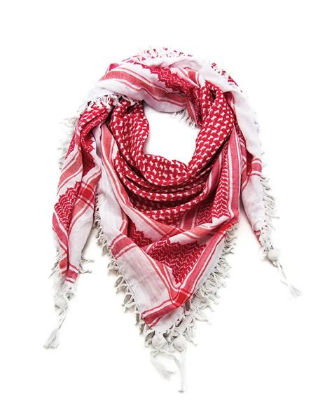 Hirbawi Kufiya Handmade In Palestine White Red Dua Islamic Company