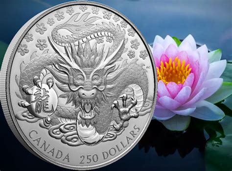 Lunar Year Of The Dragon 1 Kg Kilo Silver Coin 250 Canada 2024 Gold