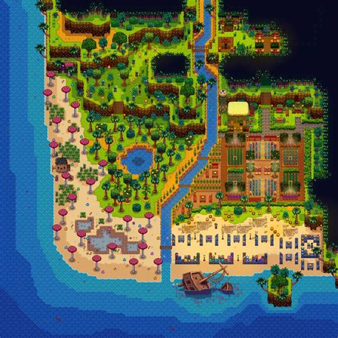 Ginger Island Farm Layout Stardew Valley Stardew Valley Layout