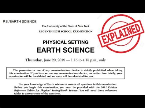 Earth Science Regents June 2019 66 85 YouTube