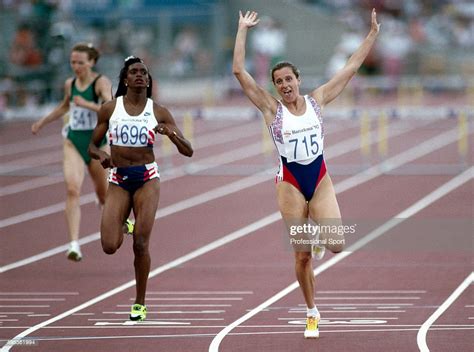 Sally Gunnell Of Great Britain Wins The Womens 400 Metres Hurdles