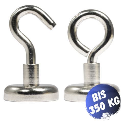 Topfmagnet Neodym Magnet mit Haken Öse 10mm bis 90mm Extra Stark bis