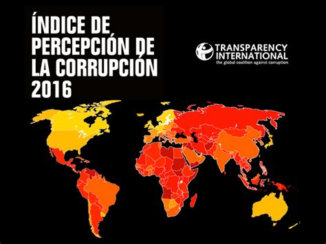 Índice de Percepción de la Corrupción 2016 vía Transparencia