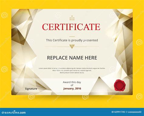 Geometry Diploma Certificate Template Design With International Stock