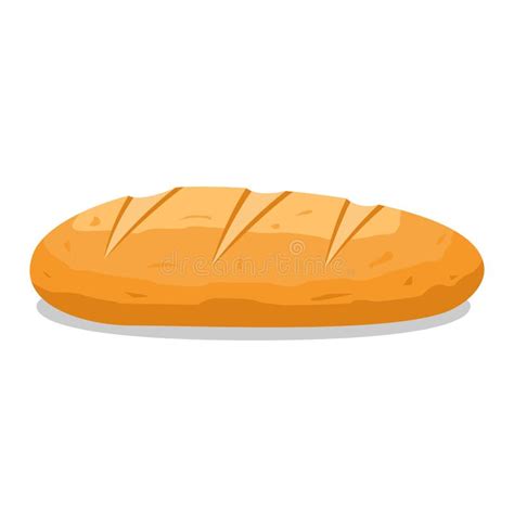 Loaf Bread Icon Flat Isolated On White Background French Baguette