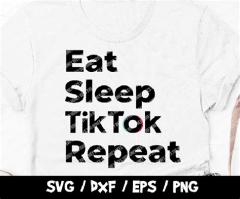 Tiktok Svg Tik Tok Cut File Eat Sleep Tiktok Repeat Vector Image