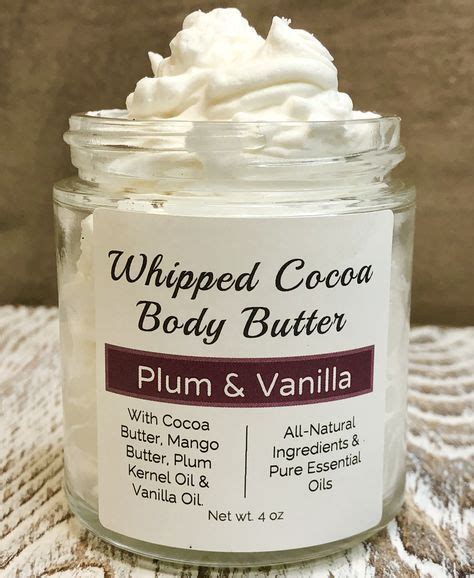 Whipped Cocoa Body Butter Plum Vanilla Homemade Body Butter Diy