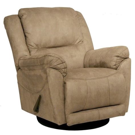 Catnapper Maverick Chaise Swivel Glider Recliner Chair In Stone Microfiber 45465198236