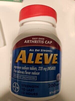 Aleve Arthritis Cap All Day Strong 220 Mg NSAID Pain Fever Reliever