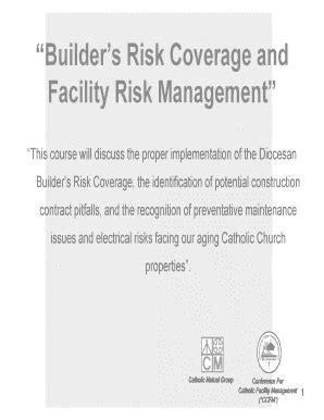 Fillable Online Ccfm Builders Risk Coverage And Facility Risk