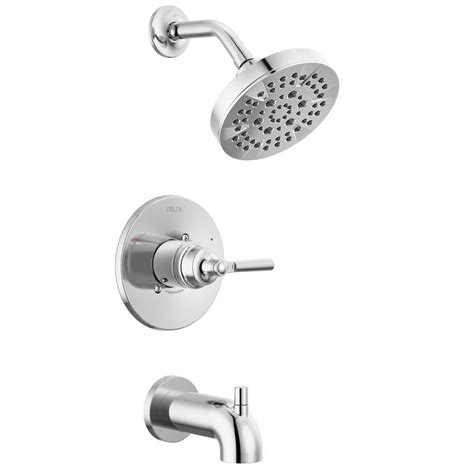 Delta Saylor Handle Wall Mount Tub And Shower Trim Kit In Chrome