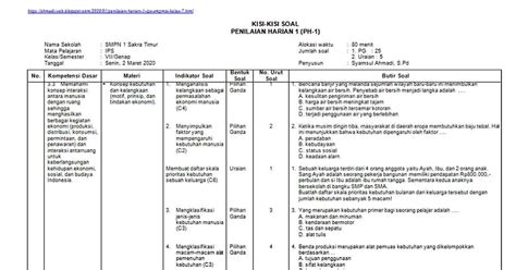 Kisi Kisi Soal Dan Kunci Jawaban Pas Ips Smp Kelas 9 Semester Ganjil Didno76 Com
