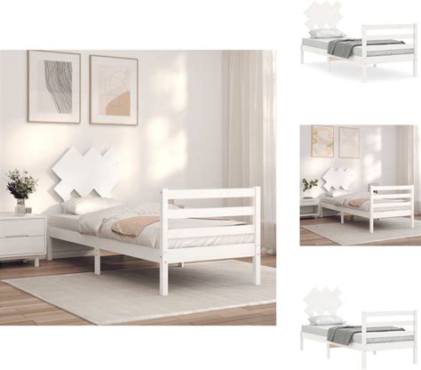 Vidaxl Bedframe Grenenhout X X Cm Wit Multiplex