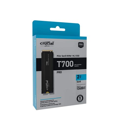 Crucial T700 4tb Internal Ssd Pcie Gen 5x4 Nvme With Heatsink