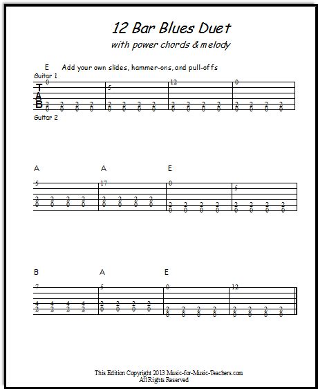 12 Bar Blues Guitar Tabs For Beginners