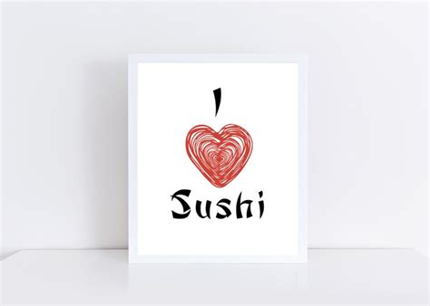 I Love Sushi Sign Printable Sushi Decor Japanese Food | Etsy