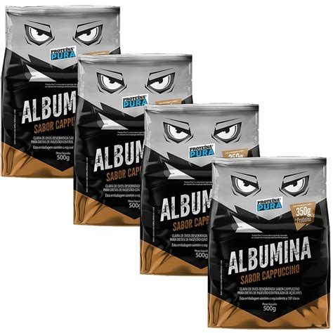 Kit 4X Albumina 500g Cappuccino Proteína Pura OtimaNutri