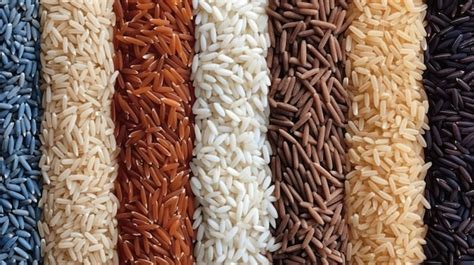 Premium Photo | Different type of rice color top view